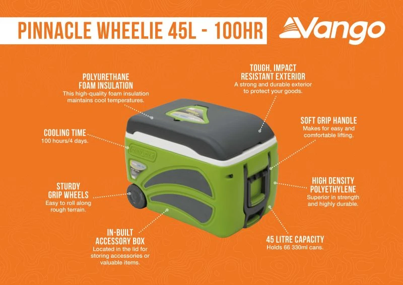 Vango Pinnacle Wheelie 45L Cool Box - Image 2