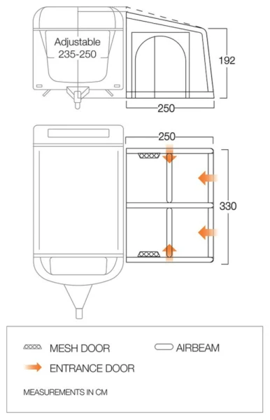 Vango Balletto Air 330 Awning 2023 - Image 2