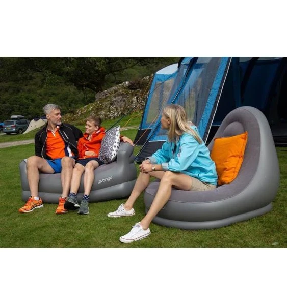 Vango Inflatable Flocked Sofa - Grey - Image 4