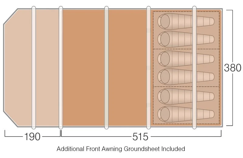 Vango Stargrove / Oakmere / Joro 600XL Footprint & Awning Groundsheet - GP110 - Image 2