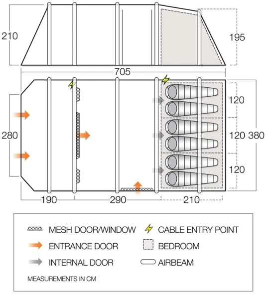 Vango Lismore Air TC 600XL Airbeam Tent 2023 (Incl. Footprint) - Image 2