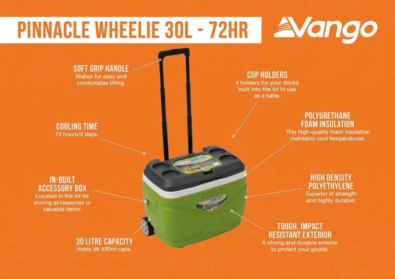 Vango Pinnacle Wheelie 30L Cool Box - Image 2
