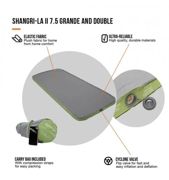 Vango Self Inflate Mat Shangri-La II 7.5cm - Double - Image 2