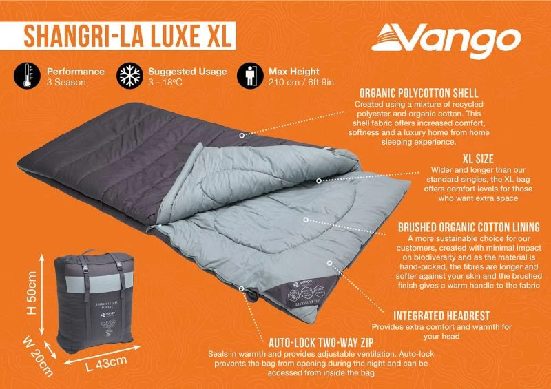 Vango Shangri-La Luxe XL Sleeping Bag - Image 3
