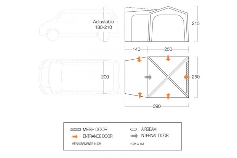 Vango Tailgate AirHub Low Inflatable Awning 2023 - Image 2