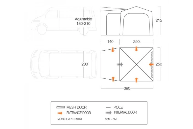 Vango Tailgate Hub Low (Poled) Awning 2023 - Image 2