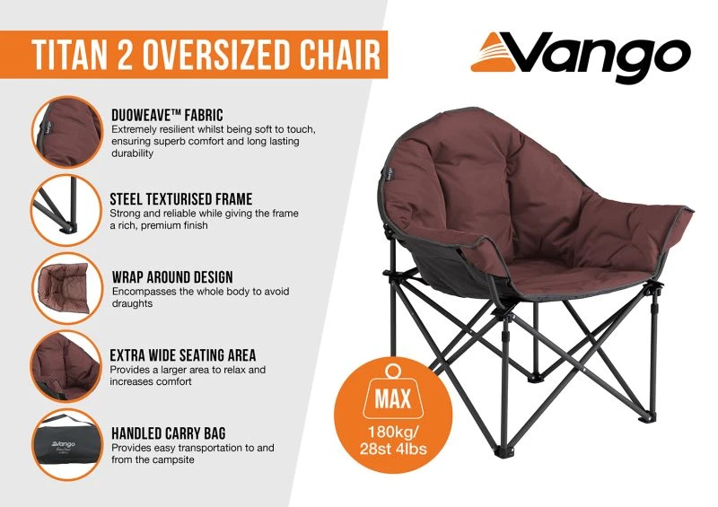Vango Titan 2 Oversized Chair - Brick Dust - Image 2