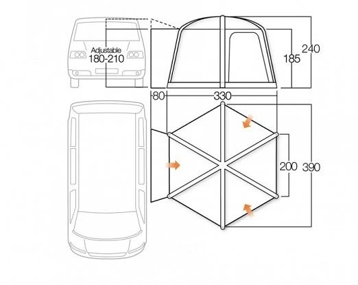 Vango AirHub Hexaway Low II Inflatable Awning 2022 - Image 2