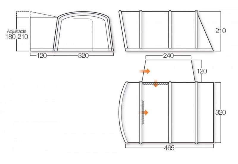 Vango Galli Low RSV III Inflatable Awning 2022 - Image 2