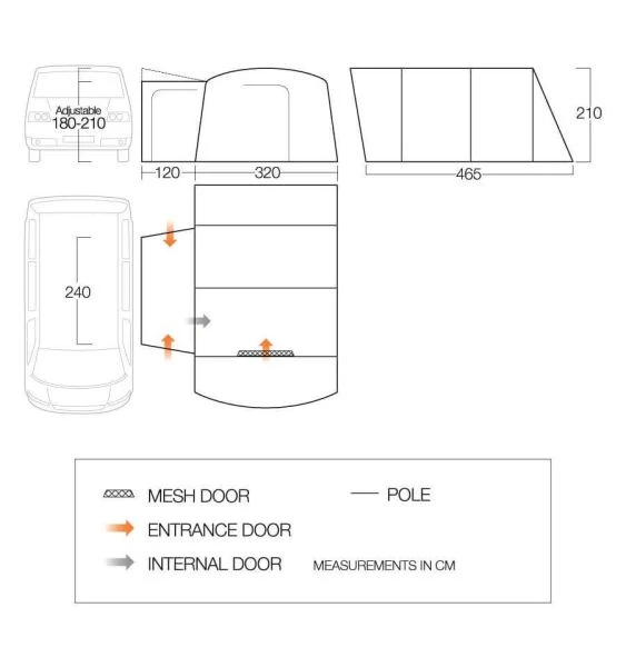 Vango Galli Low (Poled) Awning 2023 - Image 2