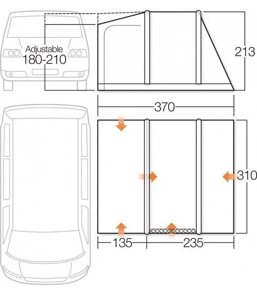 Vango Kela V Low Inflatable Awning 2022 - Image 2